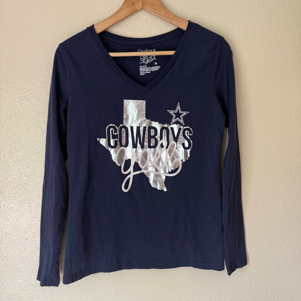❇️Cowboys Women's Navy Long Sleeve Tee 2 for $22❇️